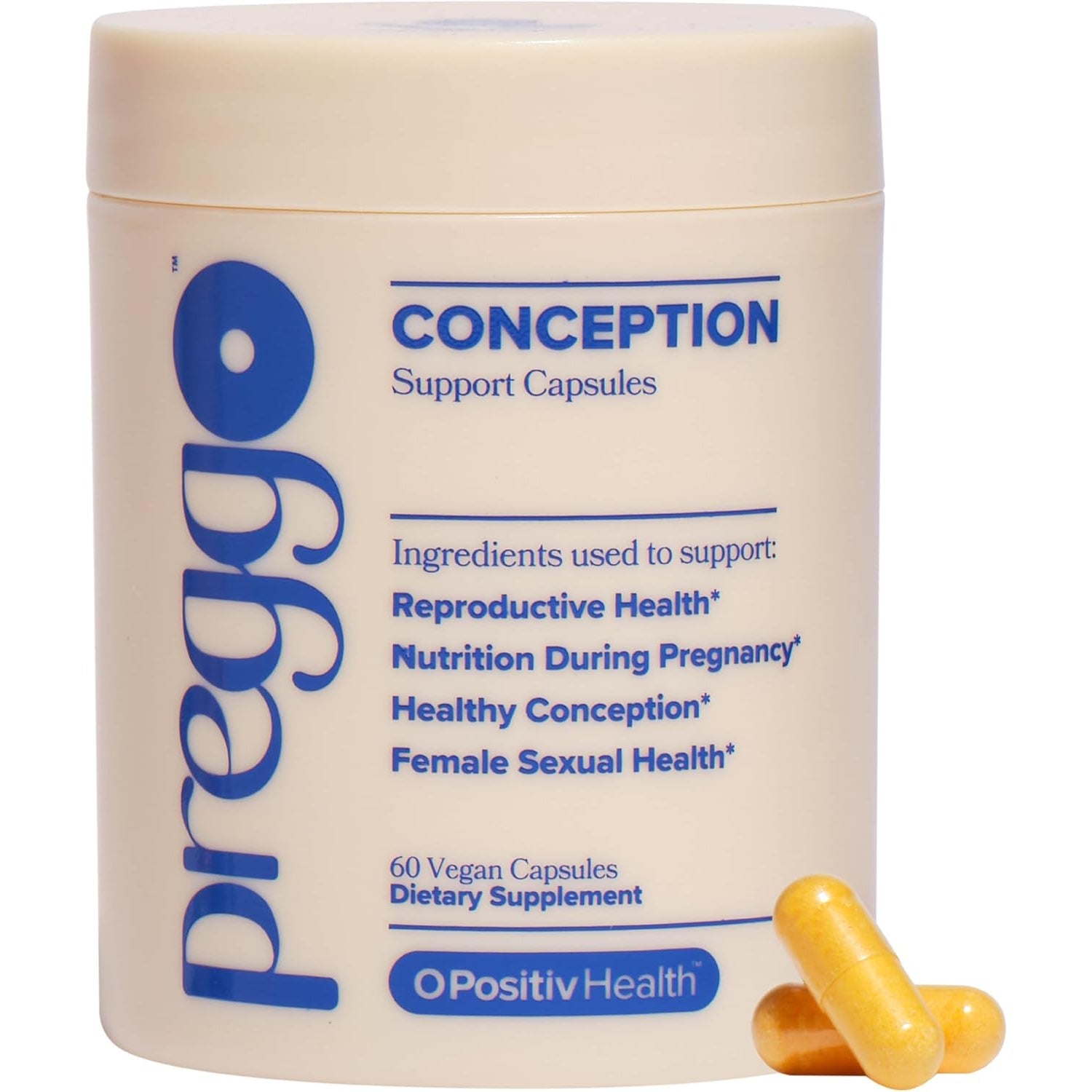 O Positiv Preggo Conception Support Capsules for Women - Obgyn-Formulated Pre Prenatal Vitamins with Clinically-Studied Ingredients - Coq10, N-Acetyl Cystein - Female Sexual Health, 60 Ct (Pack of 1)