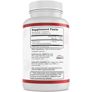 MAAC10 Ursolic Acid 300Mg - Sourced from Rosemary Extract, AMPK & Sirtuin Activator - Third-Party Lab Tested