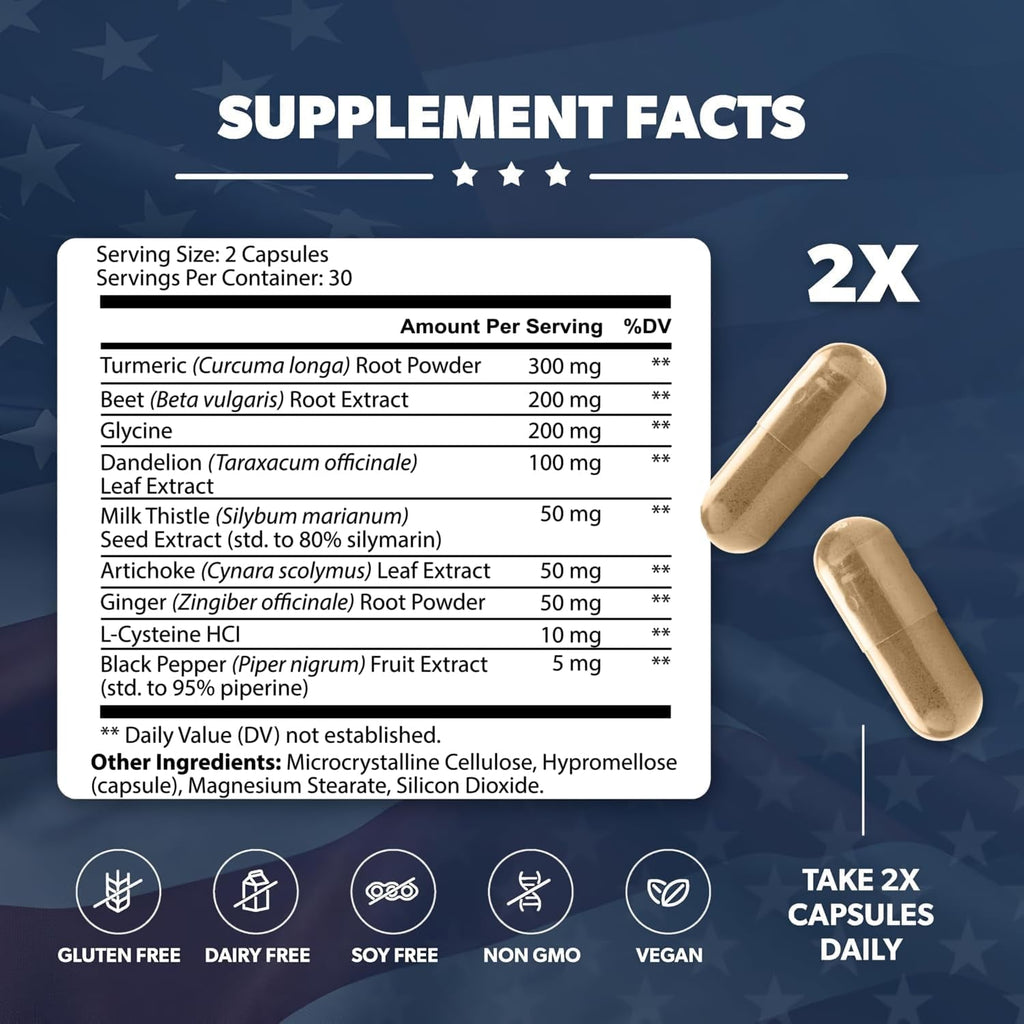 Liver Nurture - Liver Supplement Formula with Milk Thistle, Artichoke, Dandelion, Beet Root, Turmeric & More - Liver Support Supplements - 60 Capsules
