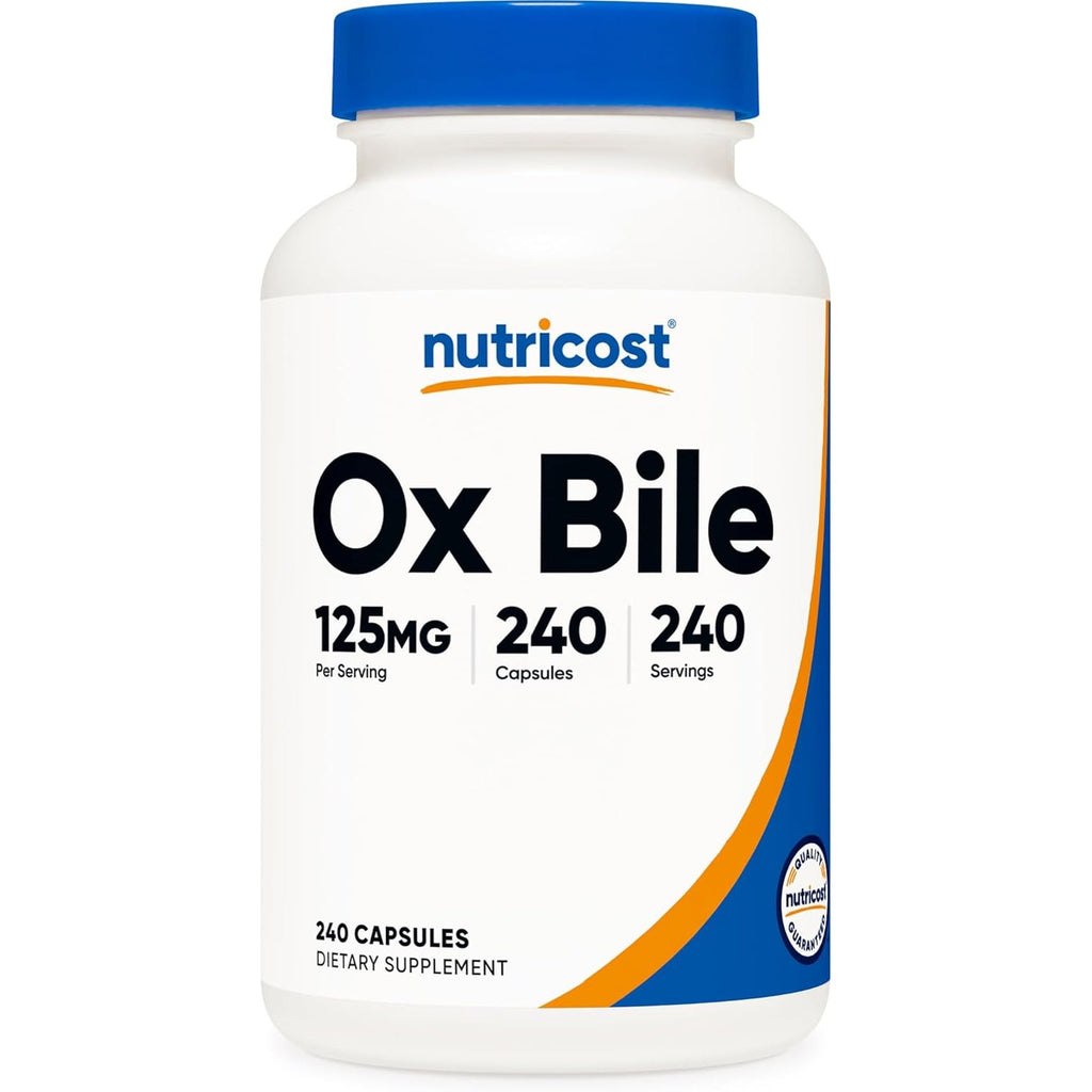 Nutricost Ox Bile Capsules 125Mg, 240 Capsules - Non-Gmo