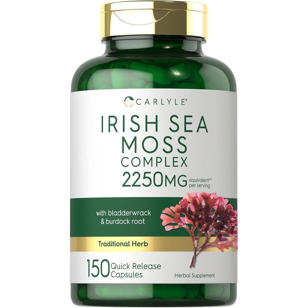 Carlyle Irish Sea Moss Capsules | 150 Count | Complex Formula with Bladderwrack & Burdock Root | Non-Gmo & Gluten Free