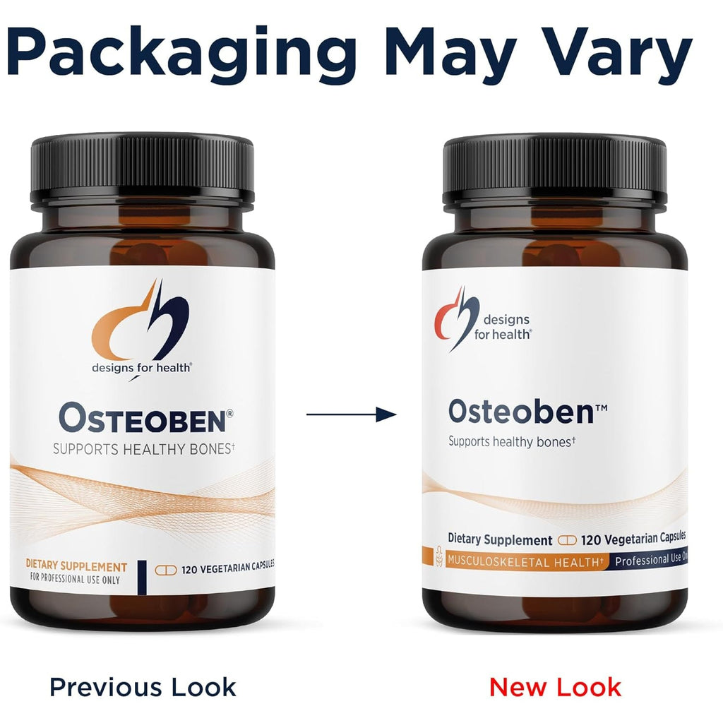 Designs for Health Bone Support Formula - Osteoben with Soy-Free Genistein Complex - Non-Gmo Bone Vitamins Supplement with Vitamin D, K, Zinc, Calcium + Magnesium (120 Capsules)