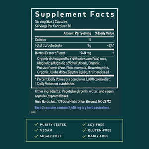 Gaia Herbs Sleepthru - Sleep Support Supplement with Ashwagandha Root, Magnolia Bark, Passionflower & Jujube Date* - 60 Vegan Liquid Phyto-Caps (30 Servings)