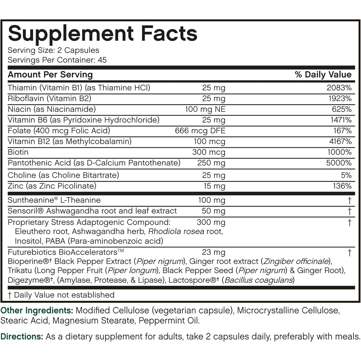 Futurebiotics Stressassist L-Theanine Ashwagandha and Rhodiola Rosea Stress Complex - Natural Nutritional Stress Function, 90 Vegetarian Capsules