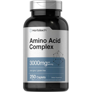 Horbäach Amino Acid Complex 3000Mg | 250 Caplets | Non-Gmo, Gluten Free Supplement