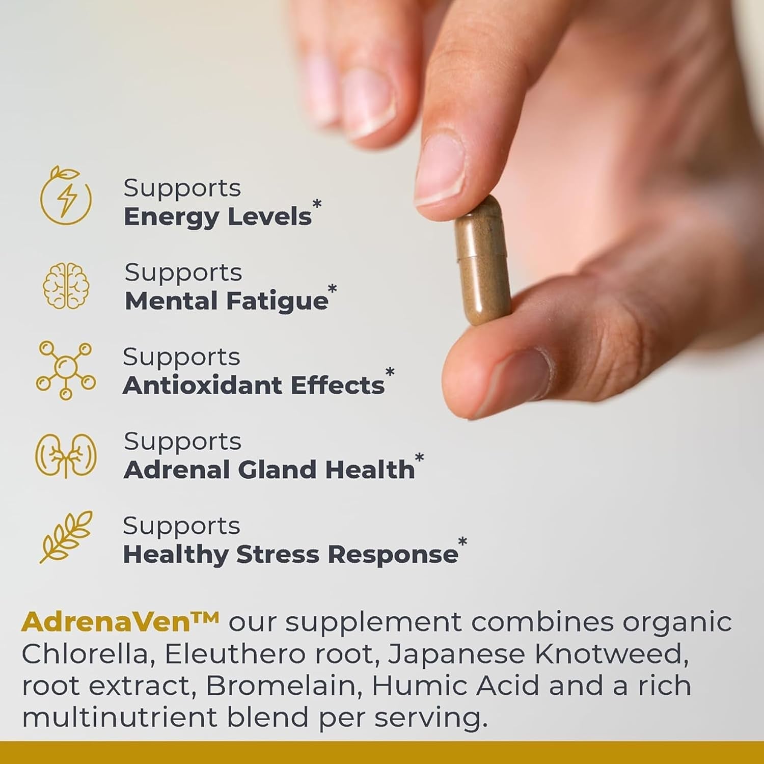 Premier Research Labs 30 Servings-Adrenaven - Adrenal Health Supplement, Supports Adrenal Gland Health and Stress Response - Organic Adrenal Health - 60 Plant-Source Capsules