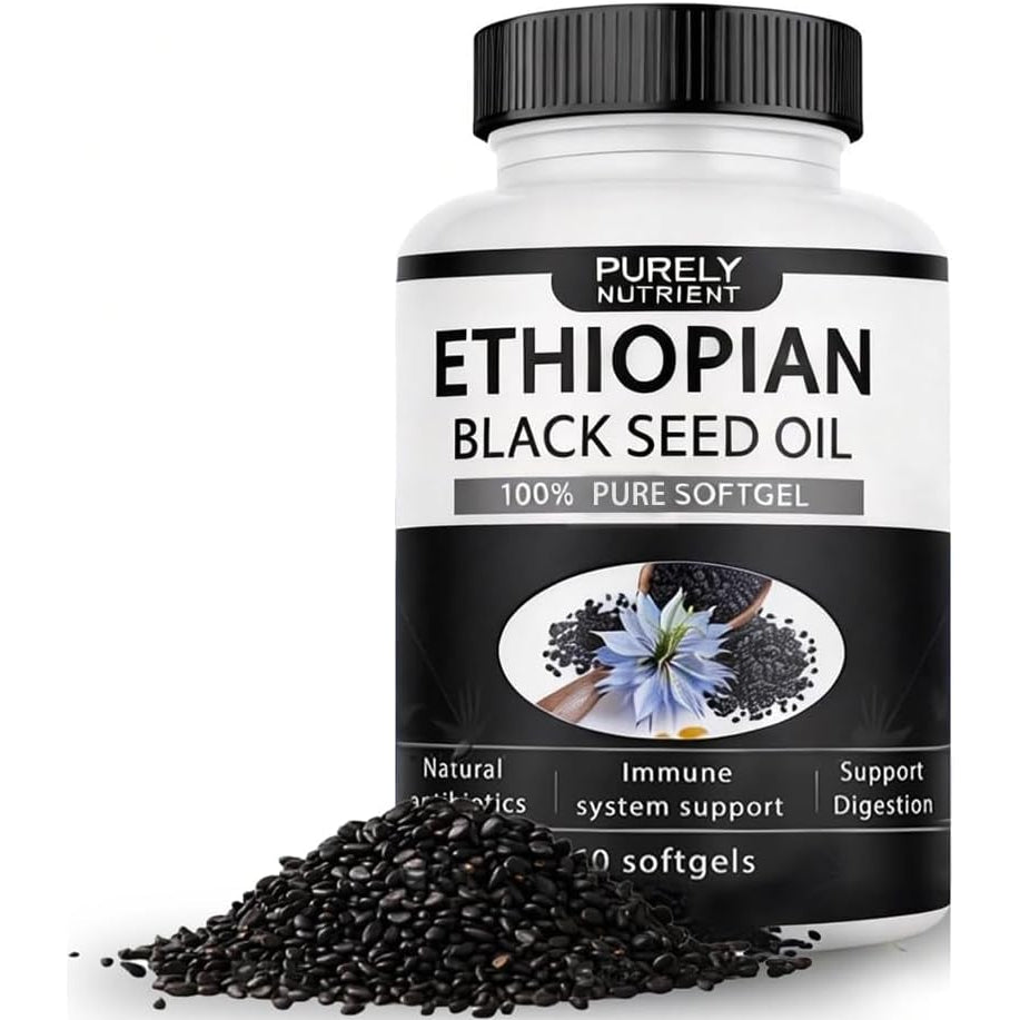 Purely Nutrient Ethiopian Black Seed Oil,Non-Gmo, Gluten-Free,60 Count