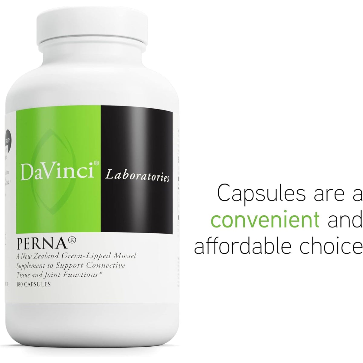 DAVINCI Labs Perna - Helps Support Joint Health with New Zealand Green Mussel, a Source of Omega-3, 6, 9 Fatty Acids, Glucosamine & Chondroitin - 180 Capsules (90 Servings)