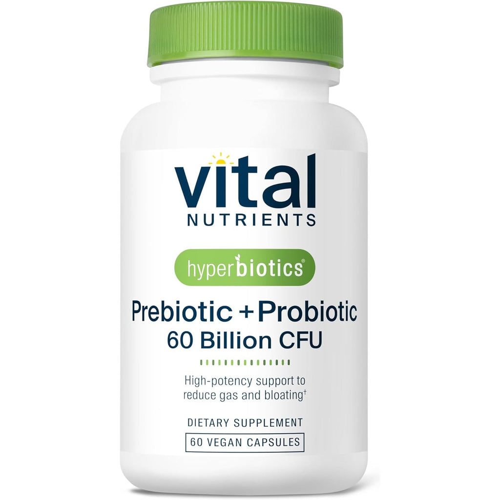 Hyperbiotics Vital Nutrients Prebiotic and Probiotic for Women and Men | 60 Billion CFU | Pre and Probiotics Supports Digestive Health, Constipation, Diarrhea, Gas & Bloating | 60 Vegan Capsules