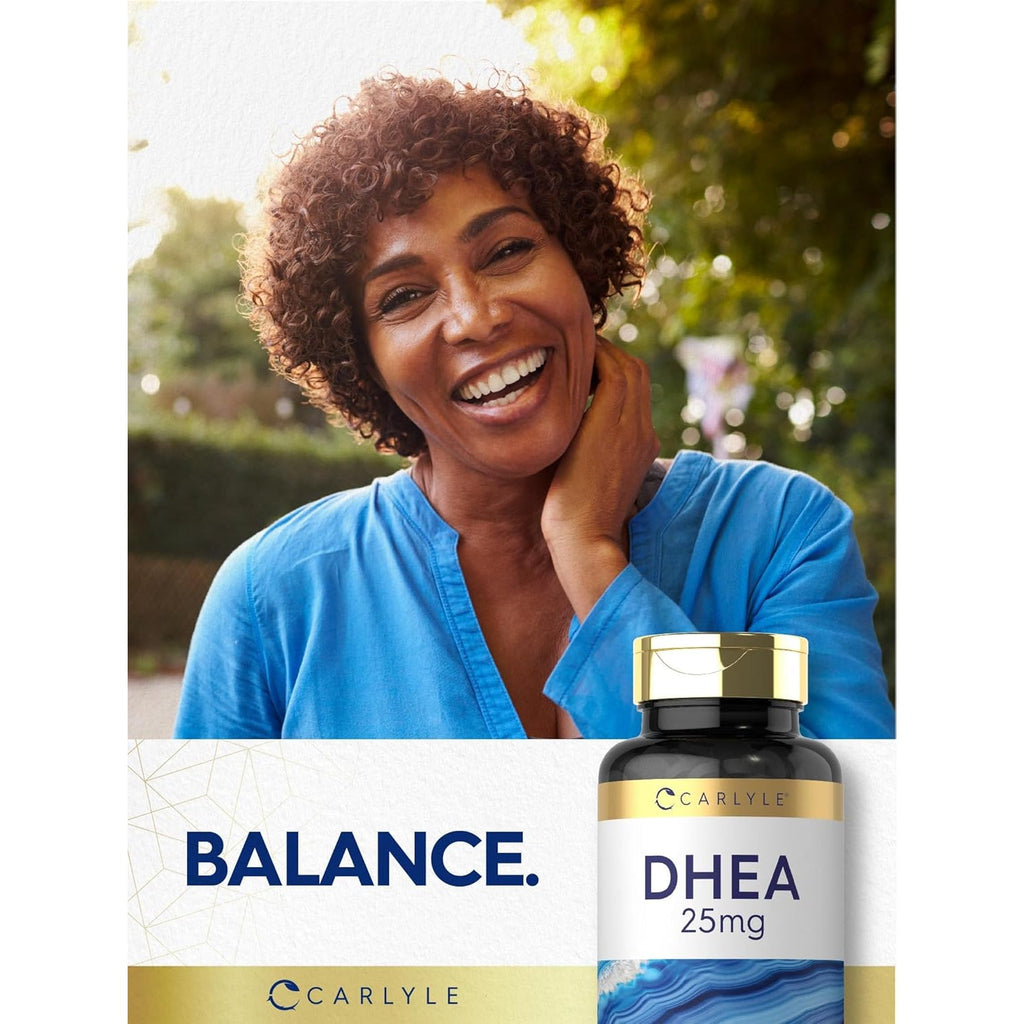 Carlyle DHEA Supplement for Women and Men | 25Mg | 180 Tablets | Vegetarian, Non-Gmo, and Gluten Free