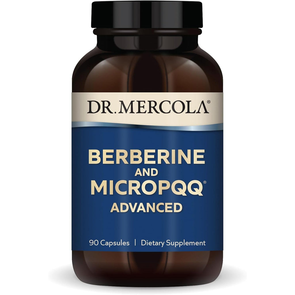Dr. Mercola Berberine and Mircopqq Advanced - Offers Metabolic, Mitochondrial, Brain & Immune Support - Gmo-Free, Gluten-Free & Soy-Free - 90 Capsules (90 Servings)