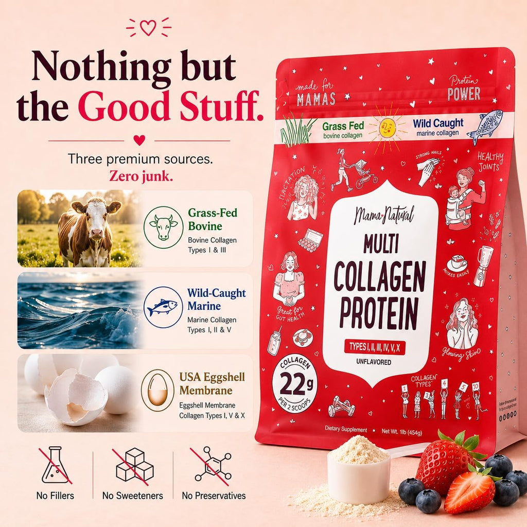 Multi Collagen Protein Powder Type I II III IV V X - Unflavored & Hydrolyzed 16Oz Pure Collagen Peptides Powder - Grass Fed Beef, Wild Fish Marine & USA Eggshell - Whole Body Collagen
