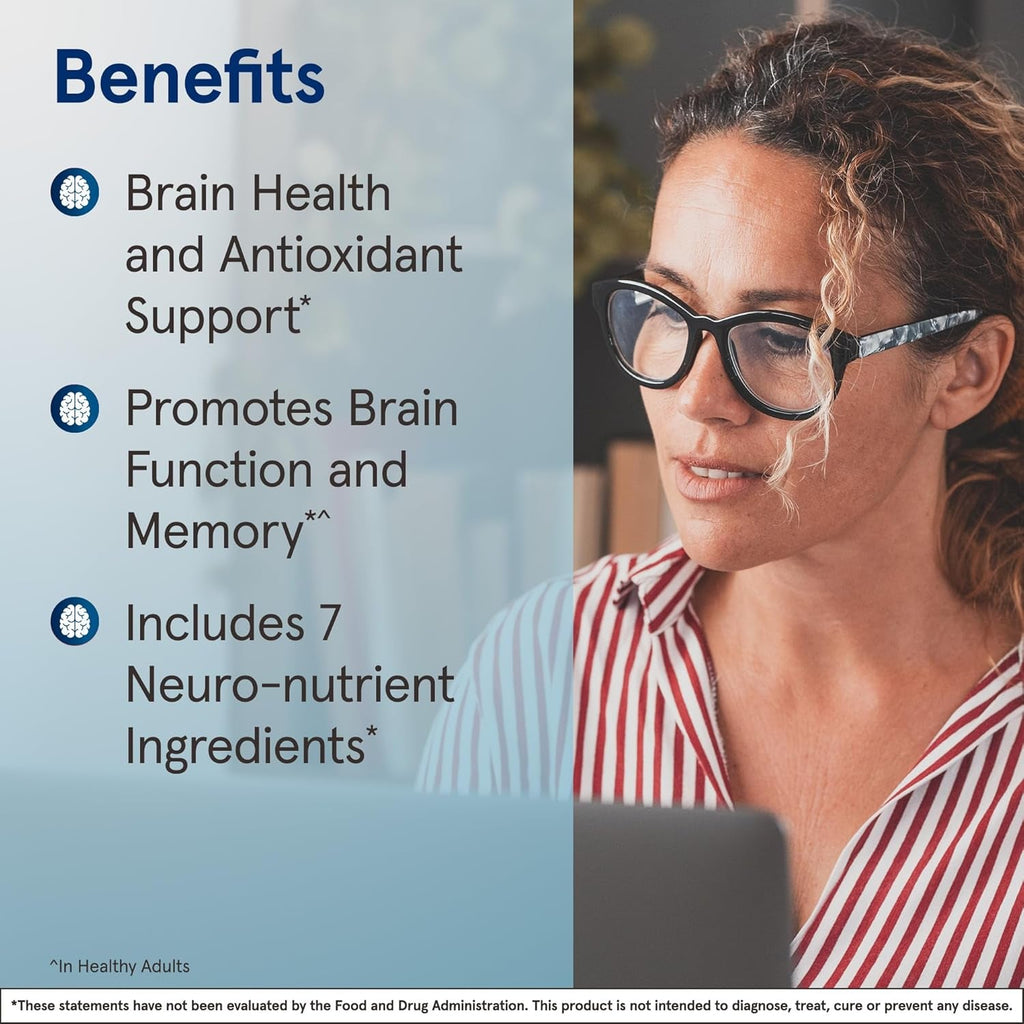 Jarrow Formulas Neuro Optimizer with 7 Neuro-Nutrient Ingredients, Dietary Supplement for Brain Health, Function, and Antioxidant Support, 120 Capsules, 30 Day Supply