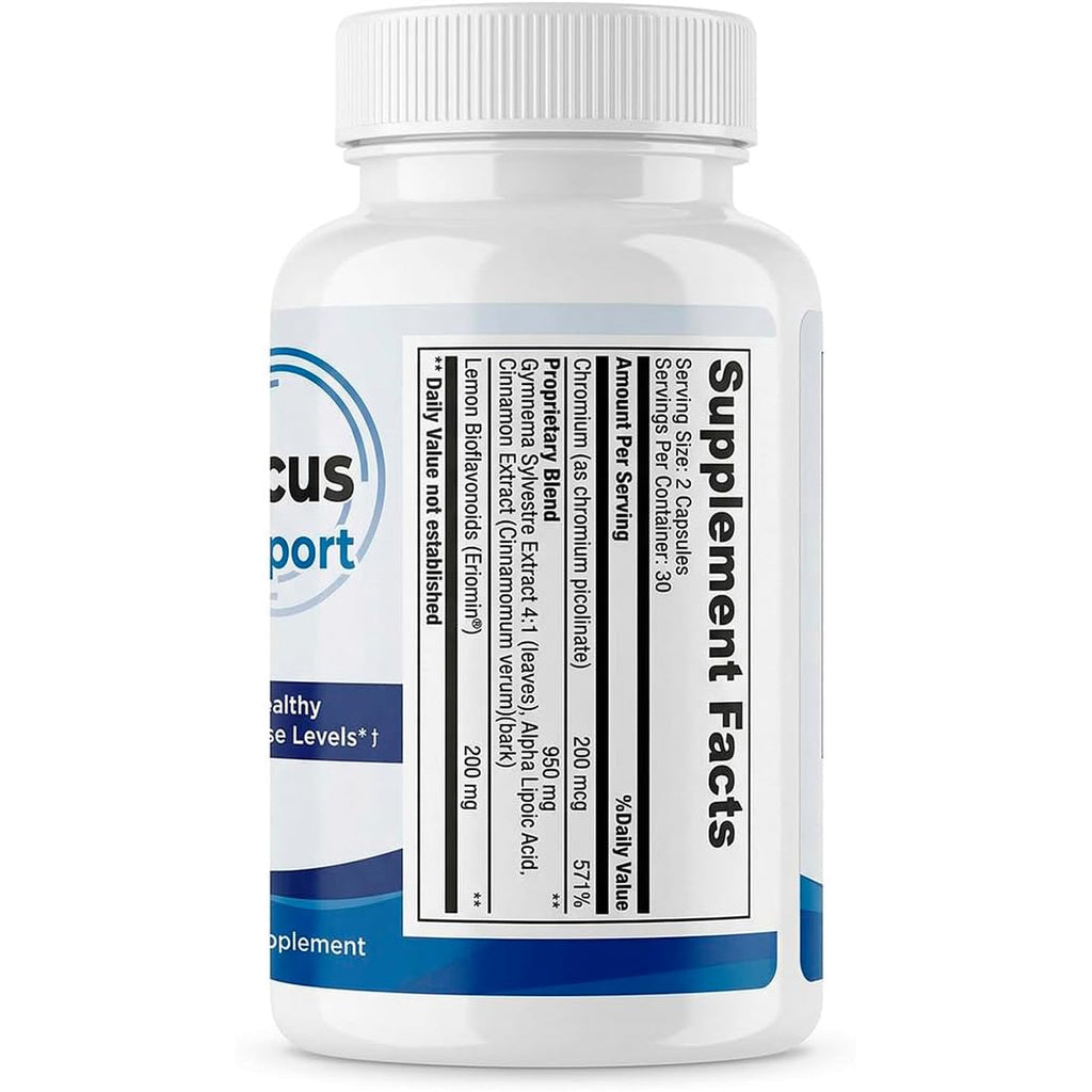 JJ Smith Blood Sugar Focus – Glucose Control Complex with Eriomin, Cinnamon Bark, Chromium Picolinate & Alpha Lipoic Acid – GLP-1 Supplement for Cravings, Sugar Control, Energy & Healthy Weight