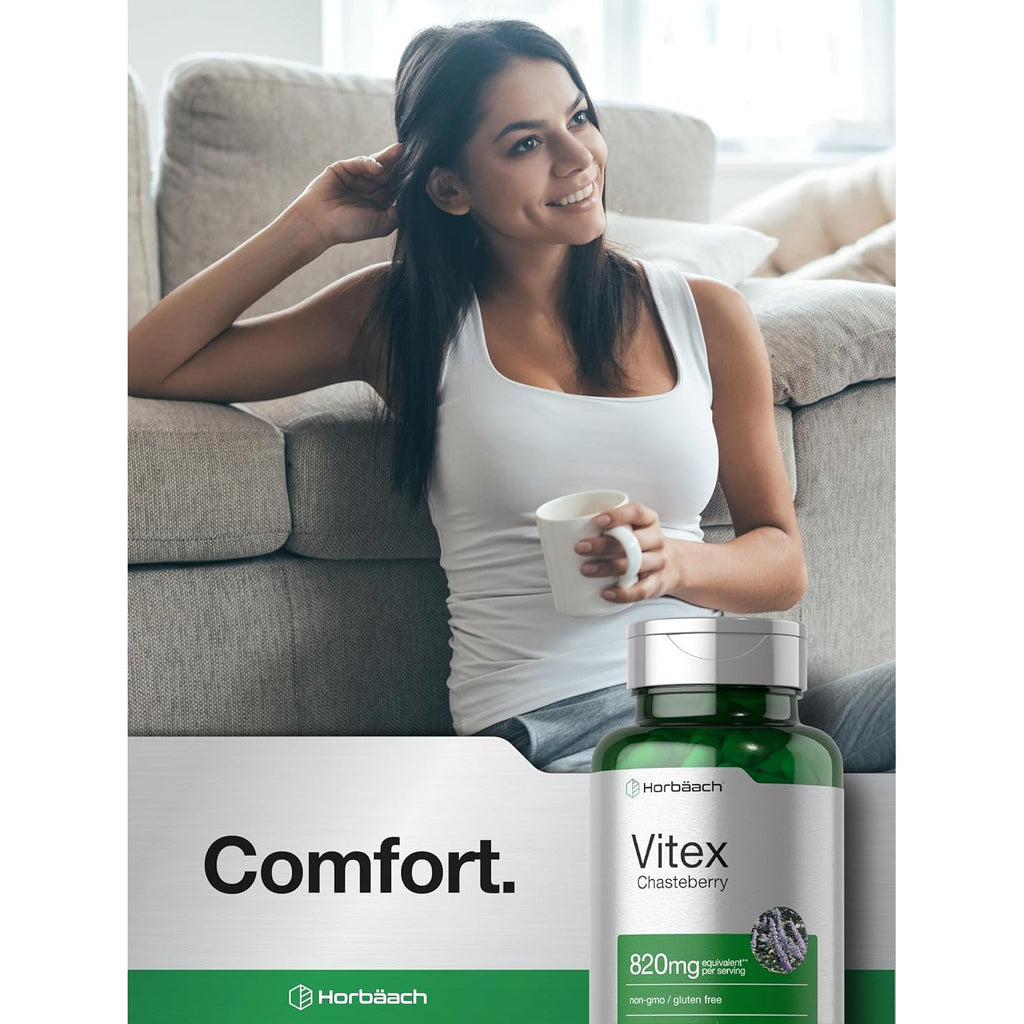 Horbäach Vitex Berry | 110 Capsules | Chasteberry Supplement for Women | Agnus-Castus Fruit | Non-Gmo, Gluten Free