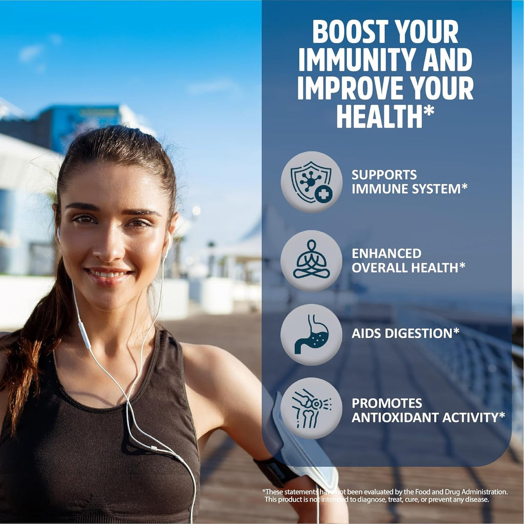 Strongvit Immune Support Supplement 12 in 1 Complex with Vitamin C, D3, Zinc, Echinacea, Elderberry, Ginger, Turmeric. Immune Defend for Men & Women, Non-Gmo, Gluten-Free, Vegan, USA