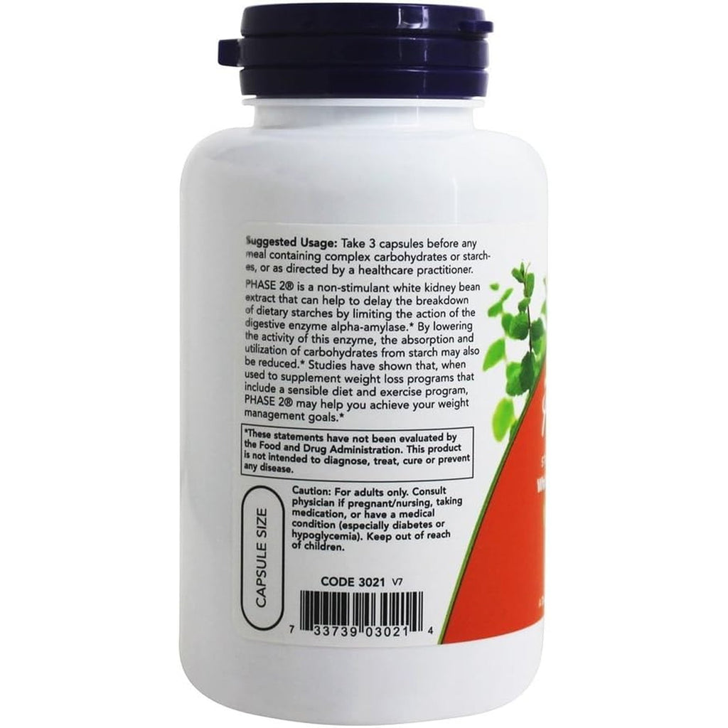 NOW Foods, Phase 2 Starch Neutralizer, 500 Mg, 120 Veg Capsules