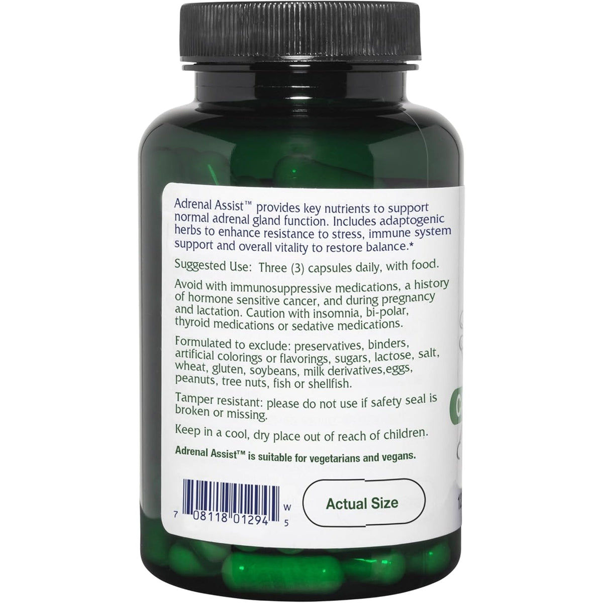 Vitanica Adrenal Assist, Adrenal Support, Vegan, 90 Capsules