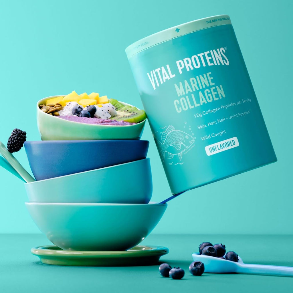 Vital Proteins Marine Collagen Peptides Powder Supplement for Skin Hair Nail Joint - Hydrolyzed Collagen - 12G per Serving - 7.8 Oz Canister