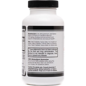 Beverly International Quadracarn 4X-Potency, Lab Tested Ultra-Premium Carnitine Blend for Fat Loss, Muscle Definition, Metabolism, Mood, Energy Boost, Anti-Aging, Brain Function. 120 Tablets.