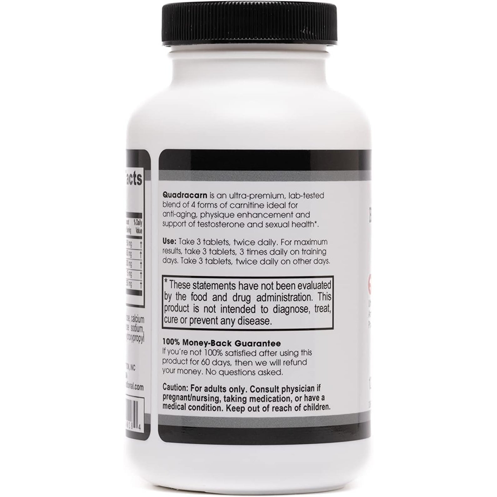 Beverly International Quadracarn 4X-Potency, Lab Tested Ultra-Premium Carnitine Blend for Fat Loss, Muscle Definition, Metabolism, Mood, Energy Boost, Anti-Aging, Brain Function. 120 Tablets.