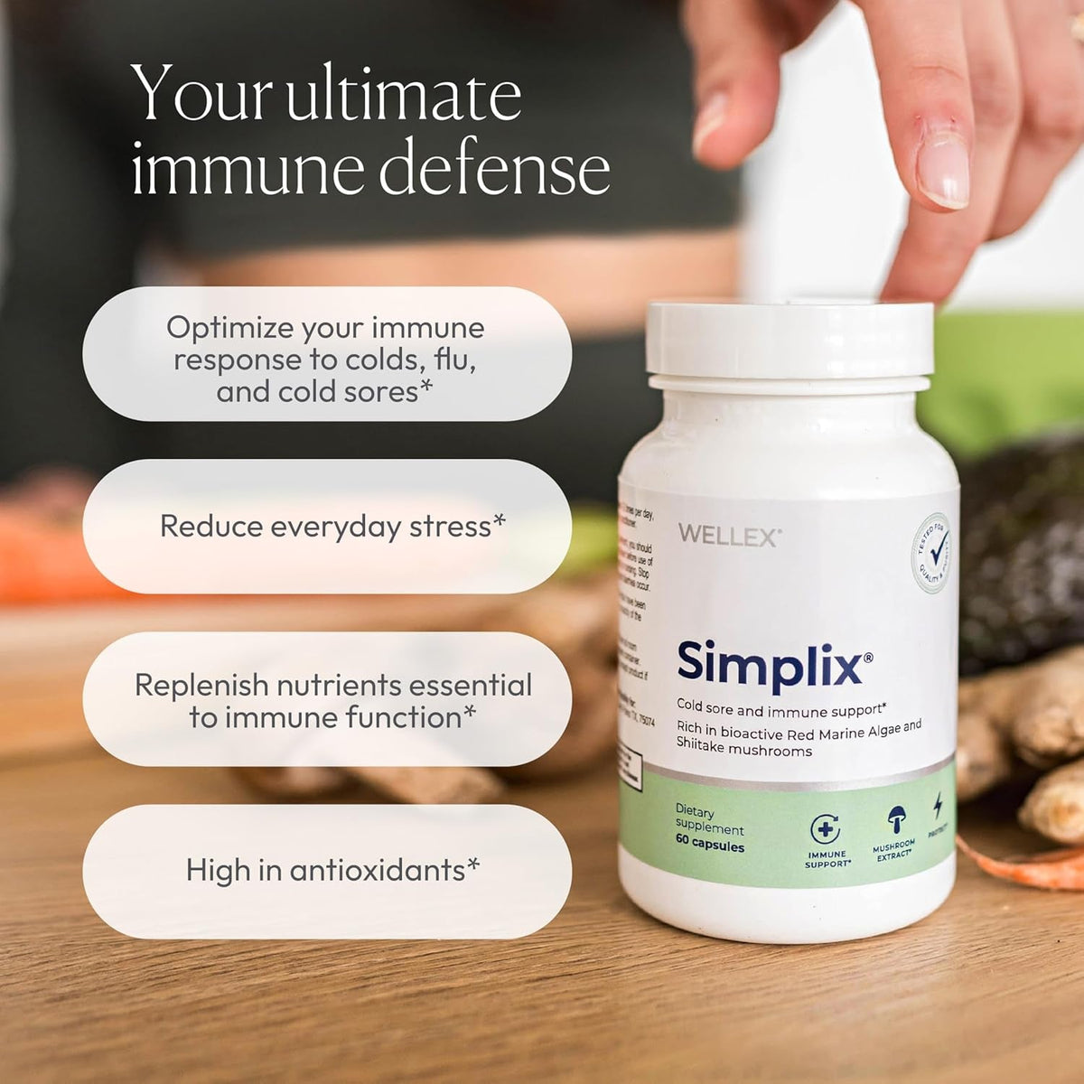 Simplix | Natural Supplement to Strengthen the Immune System | Respond to Outbreaks | Source of Highly Researched Mushroom & Seaweed Polysaccharides 60 Veggie Capsules (1 Pack)