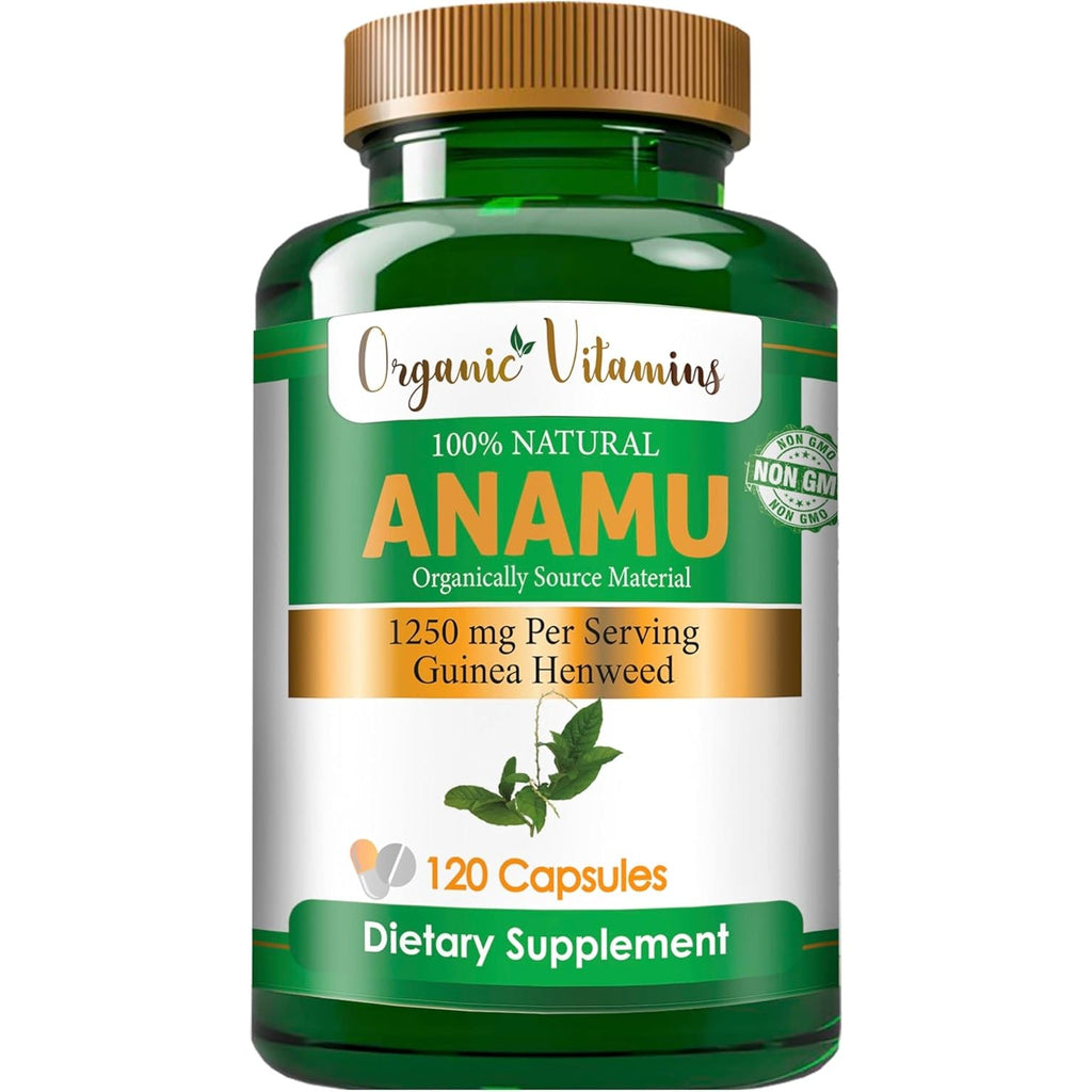 Organic Vitamins Anamu 1250Mg 100% Organically Grown 120 Capsules Petiveria Allicea