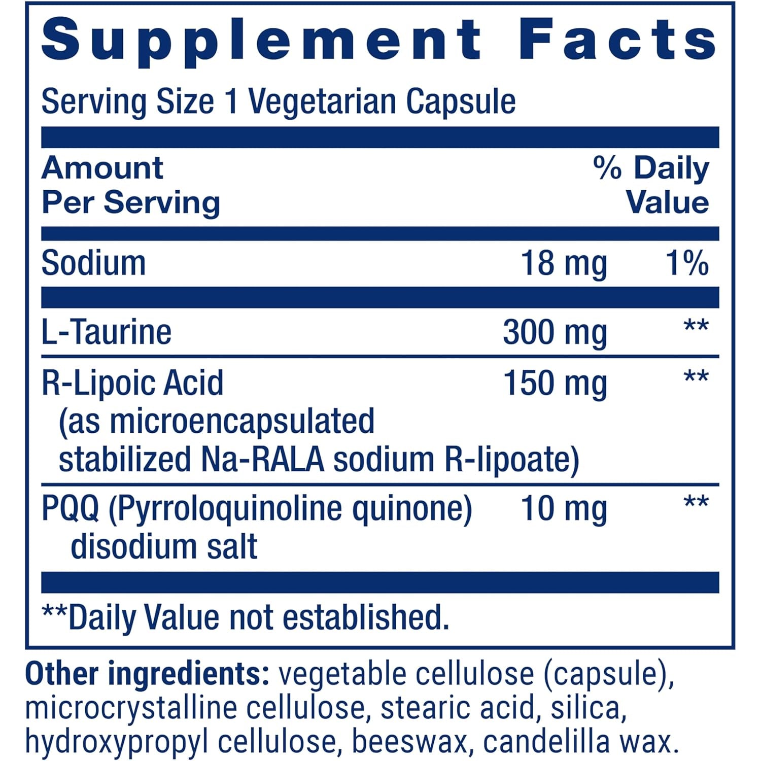 Life Extension Mitochondrial Basics with PQQ, L-Taurine, R-Lipoic Acid, Foundational Supplement for Cellular Energy Production, Brain and Heart Health, Gluten-Free, Non-Gmo, Vegetarian, 30 Capsules
