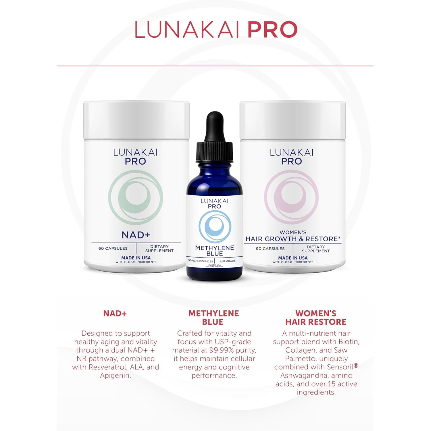 Lunakai USA Made GLP-1 Supplement - Natural GLP 1 Support with Probiotics & Resveratrol – Supports Weight Management, Cravings & Metabolism, 60Ct