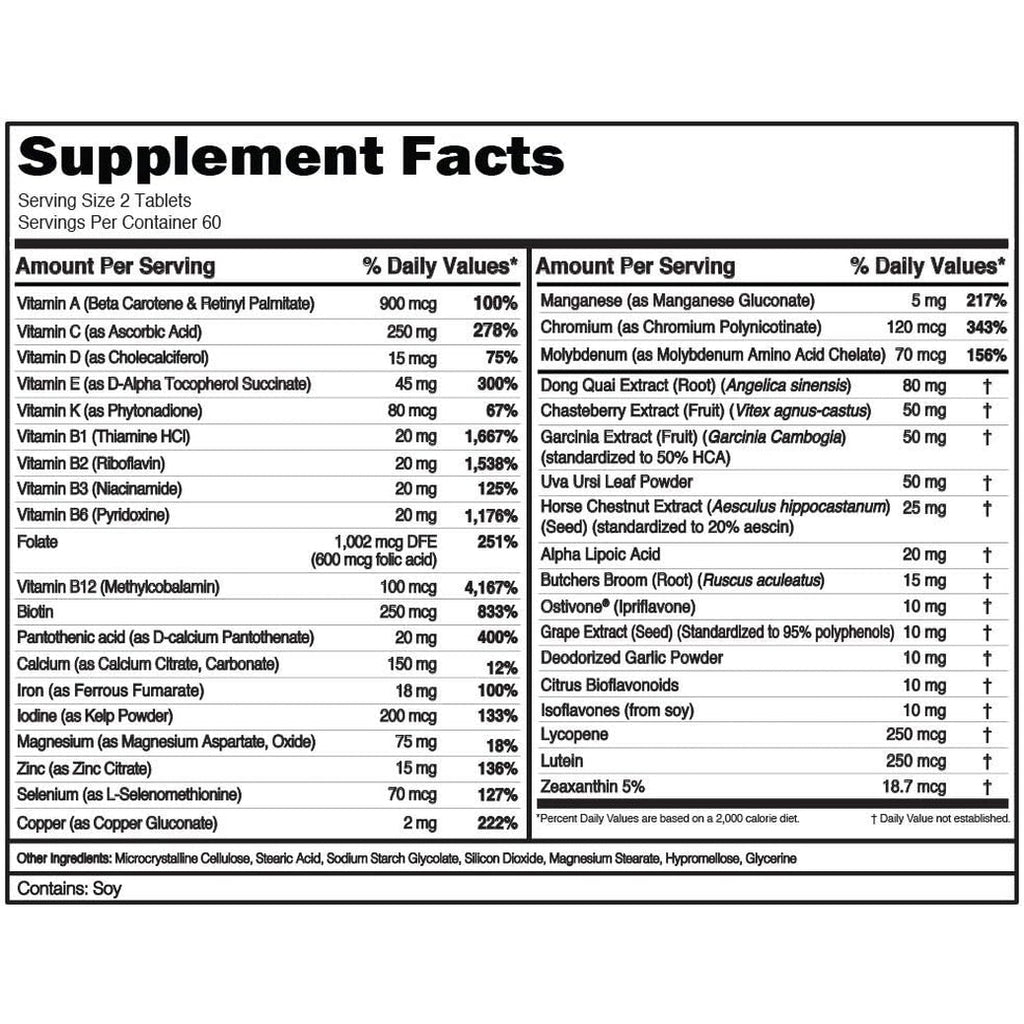 Evlution Nutrition Women'S Multivitamin - Full Spectrum Vitamins & Minerals, Immune Health, Vitamin C & D, Iron, Zinc, Antioxidants & Bioflavonoids, Skin, Hair, Bone, Eye Health, 120 Tablets, 60 Days
