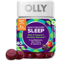 OLLY Muscle Recovery Sleep Gummies, Sleep and Healthy Muscle Support,* 3Mg Melatonin, Tart Cherry Extract, Vitamin D, Berry Rested Flavor, 20 Day Supply - 40 Count