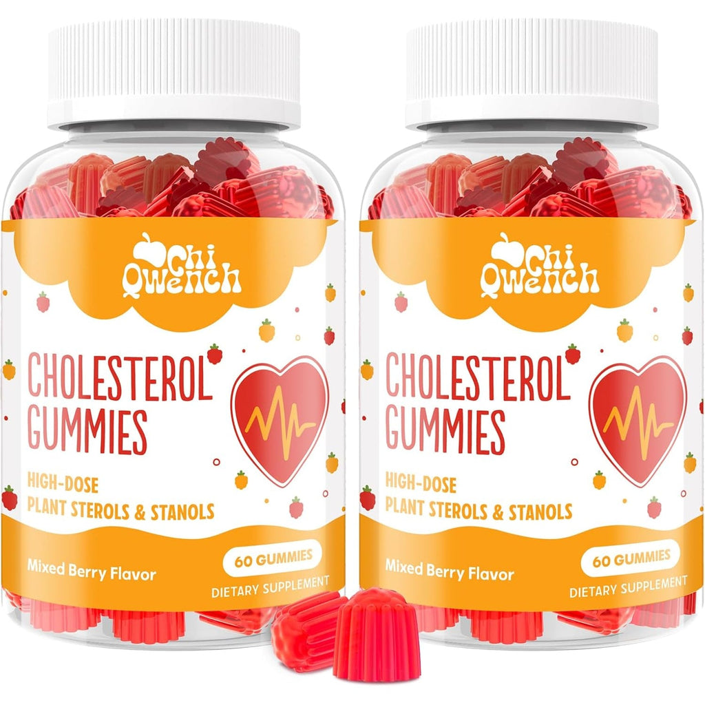 Chiqwench Cholesterol Supplements with 1500 Mg Plant Sterols & Stanols, Cholesterol Support Gummies, Cholesterol Complex Gummies, Maintains Normal Levels, Mixed Berry Flavor, 120 Count