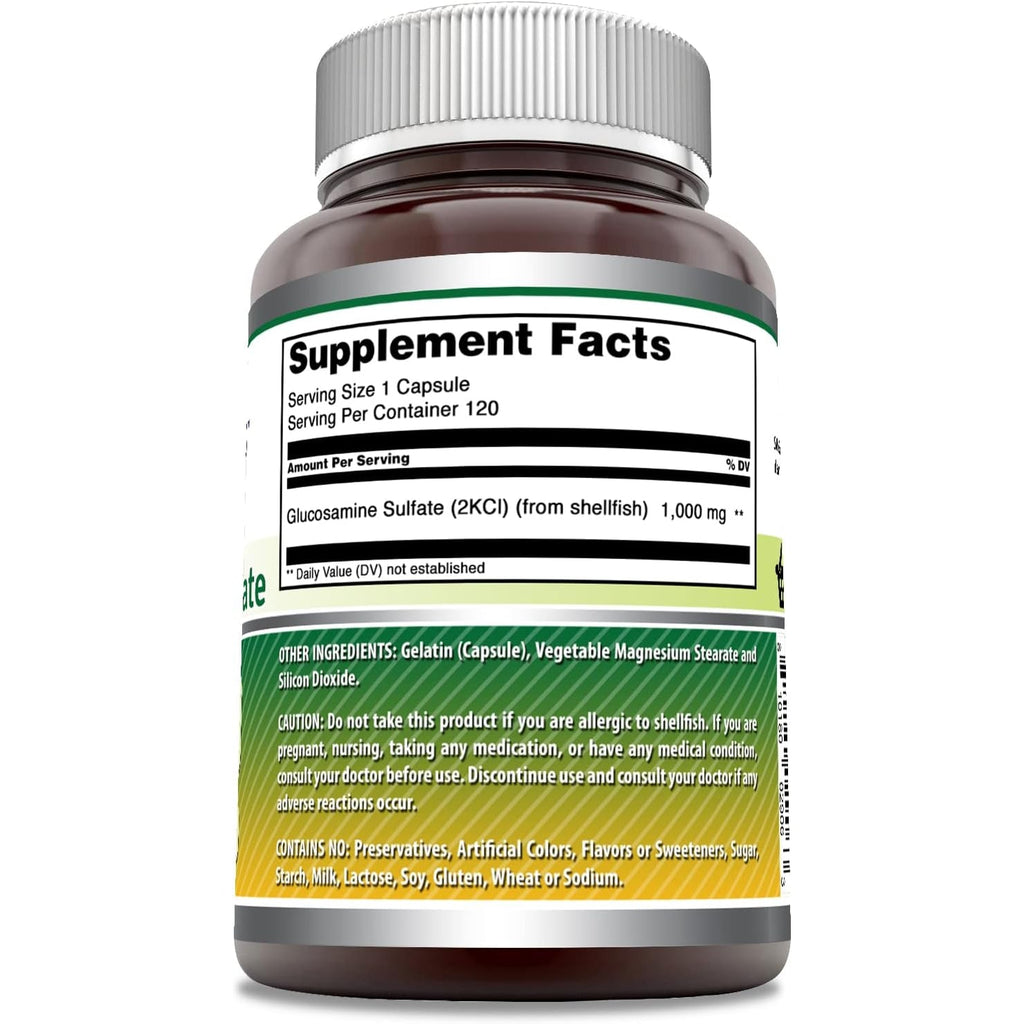 Amazing Formulas Glucosamine Sulfate 1000 Mg Capsules Supplement | Non-Gmo | Gluten Free | Made in USA (Unflavored)