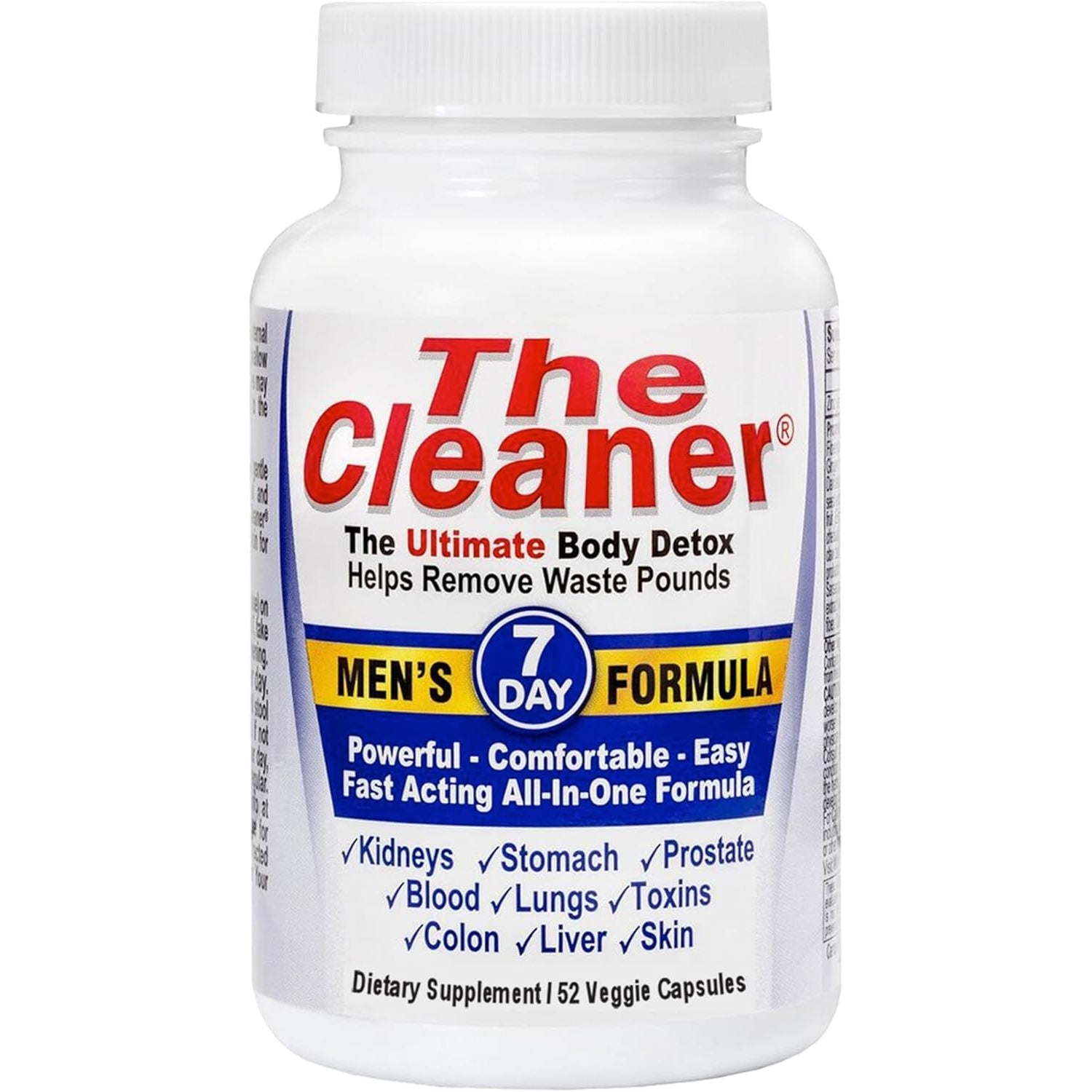 Century Systems the Cleaner Detox, Powerful 7-Day Complete Internal Cleansing Formula for Men, Support Digestive Health, 52 Vegetarian Capsules