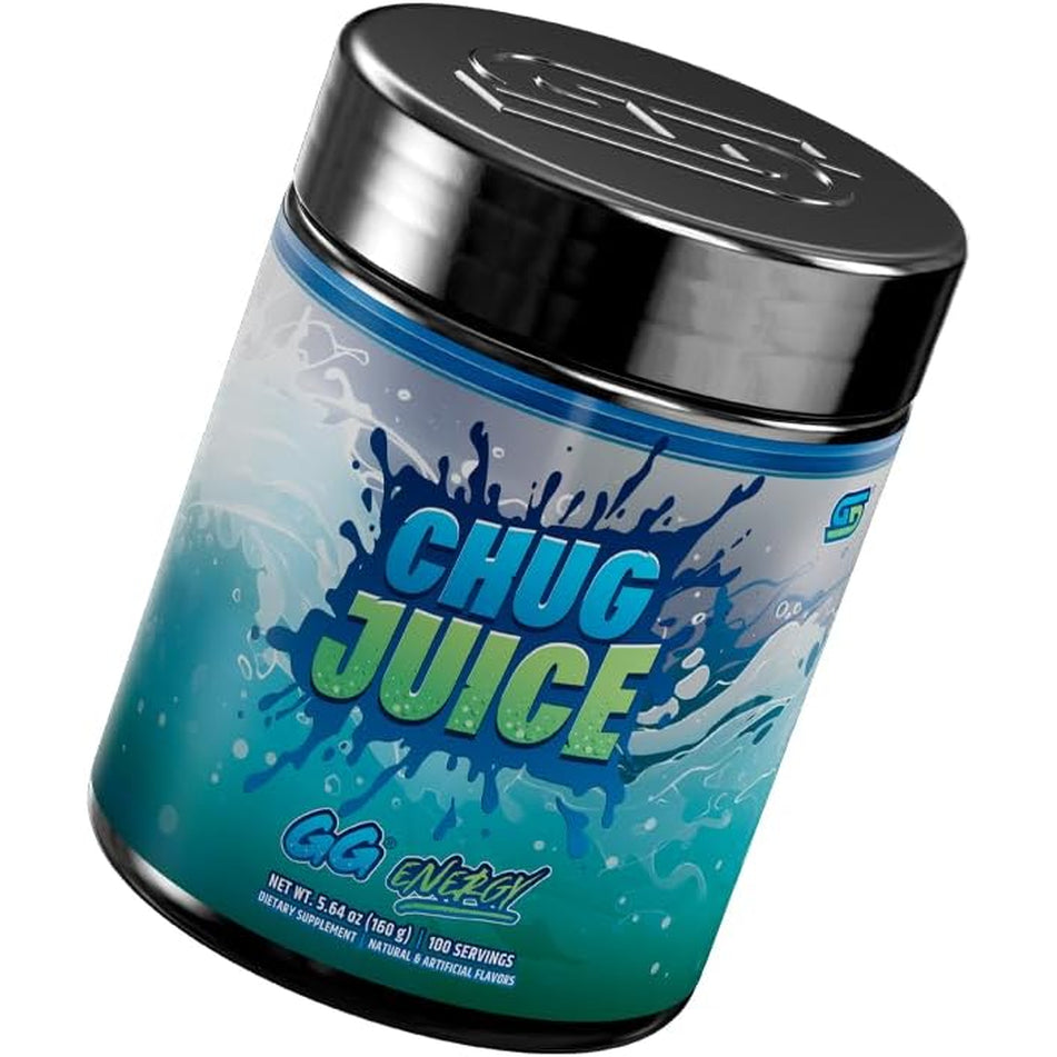 Gamer Supps GG Energy - Chug Juice by Lazarbeam (100 Servings) - Keto Friendly Gaming Energy and Nootropic Blend, Sugar Free + Caffeine + Vitamins + Immune Support, Powder Drink