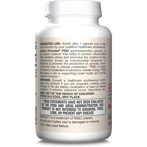 Jarrow Formulas® PQQ 20 Mg, Dietary Supplement, Heart, Brain, and Metabolism Support, 60 Veggie Capsules, 60 Day Supply