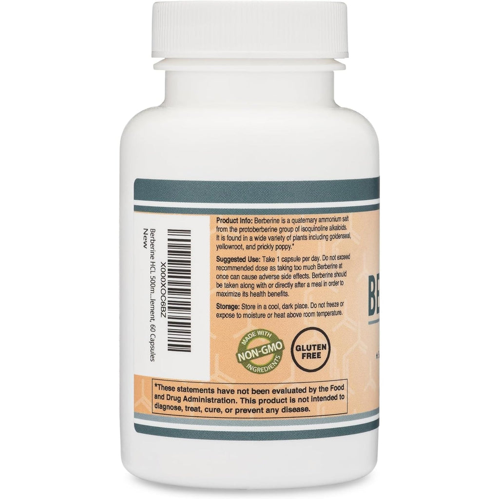 Berberine Supplement 500Mg, High Purity 97% Hcl, 60 Capsules (Third Party Tested, Non-Gmo, Gluten Free, Vegan Safe) AMPK Activator - Berberine HCL for Cardiovascular Health by Double Wood