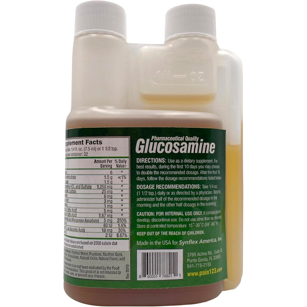 Synflex Liquid Glucosamine Original Formula - Chondroitin, Vitamins, Minerals - Drink Supplement for Men & Women, Helps Support Joint & Cartilage Health - Berry Flavor, 32 Day Supply