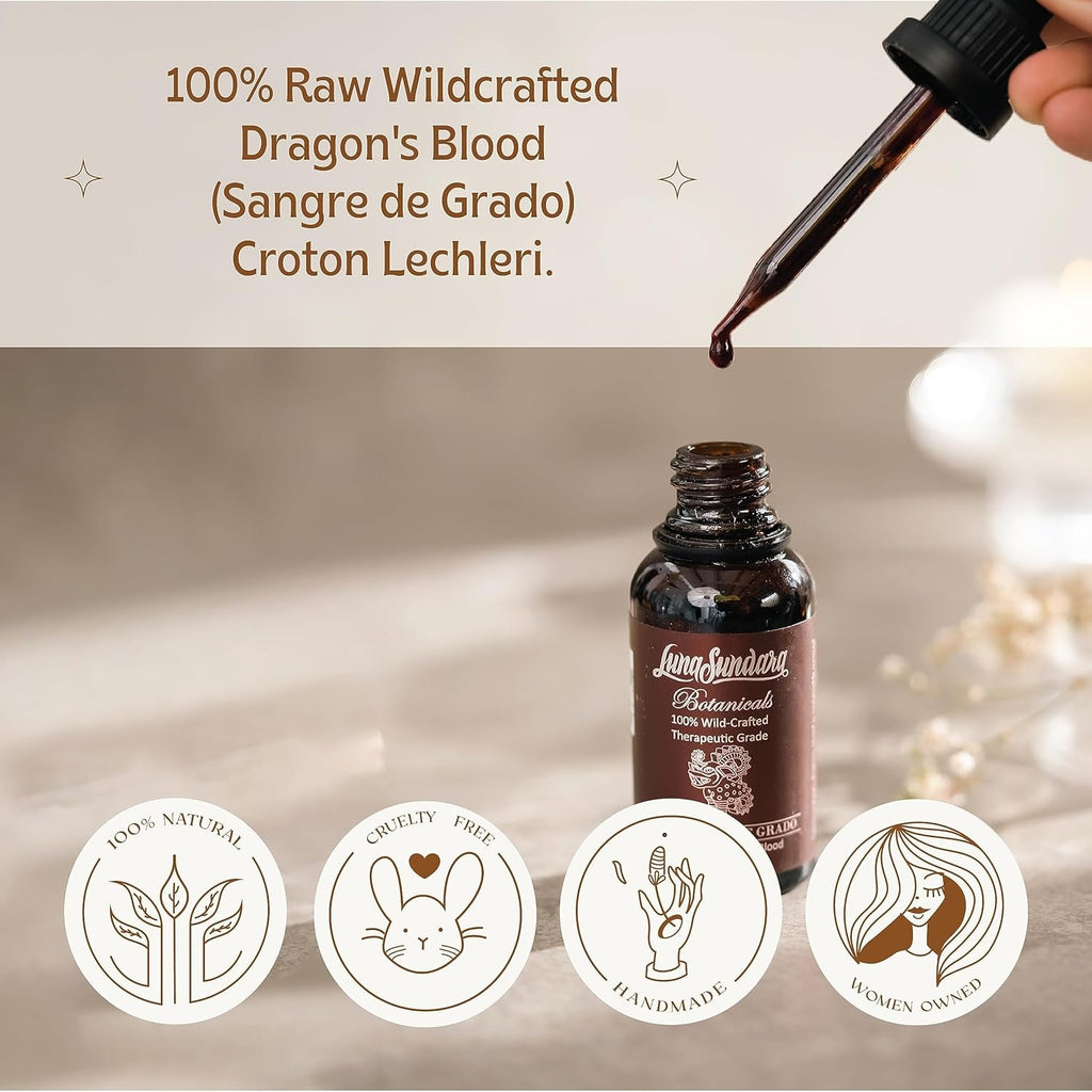 Luna Sundara Dragon’S Blood Resin Liquid 1 Oz, 100% Pure Sangre De Grado (Croton Lechleri) from Peru, No Alcohol, No Additives