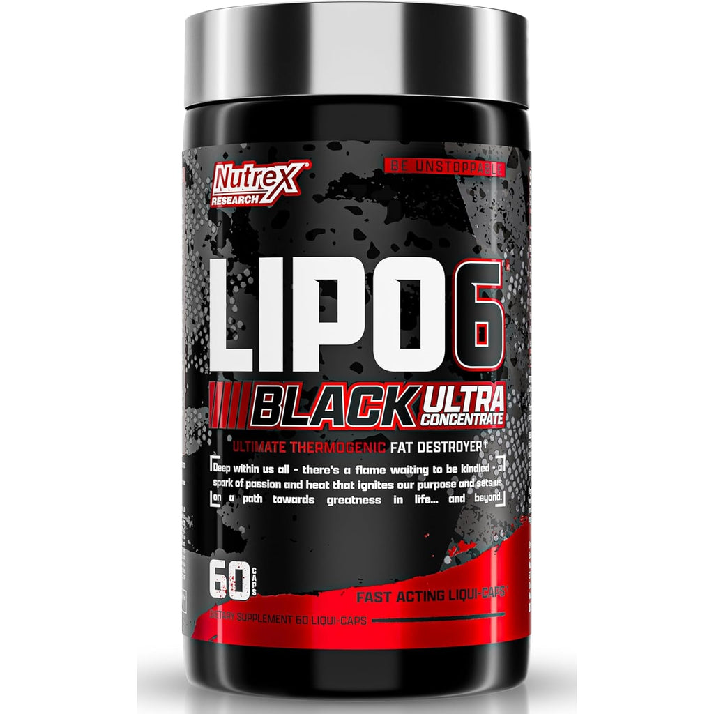 Nutrex Research Lipo-6 Black Ultra Concentrate | Thermogenic Energizing Fat Burner Supplement, Increase Weight Loss, Energy & Intense Focus |Capsule, 60Count