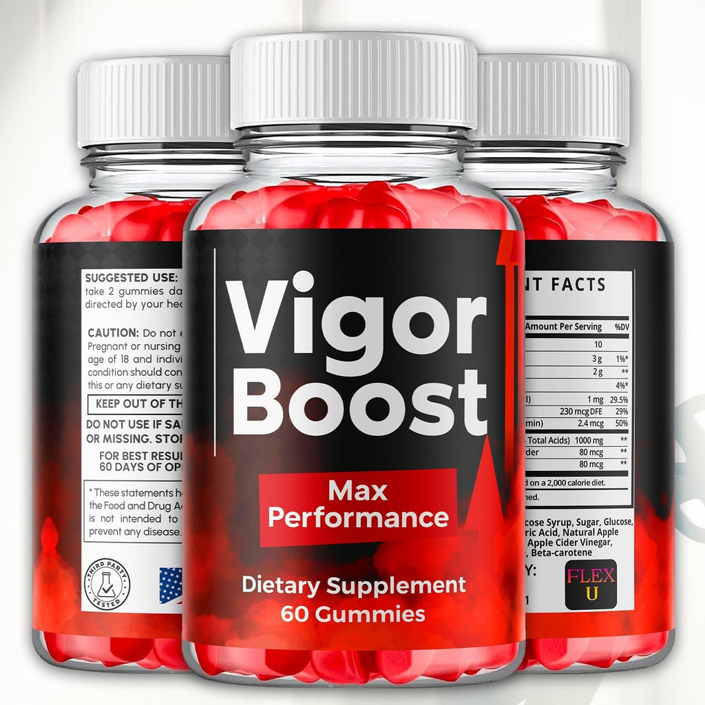 Vigor Boost Gummies for Men, Vigorboost Male Support Gummys with Natural Ingredients, Advanced Vigor Boost Maximum Strength Premium Vitamin Gummy for Men'S Health and Wellness (60 Gummies)