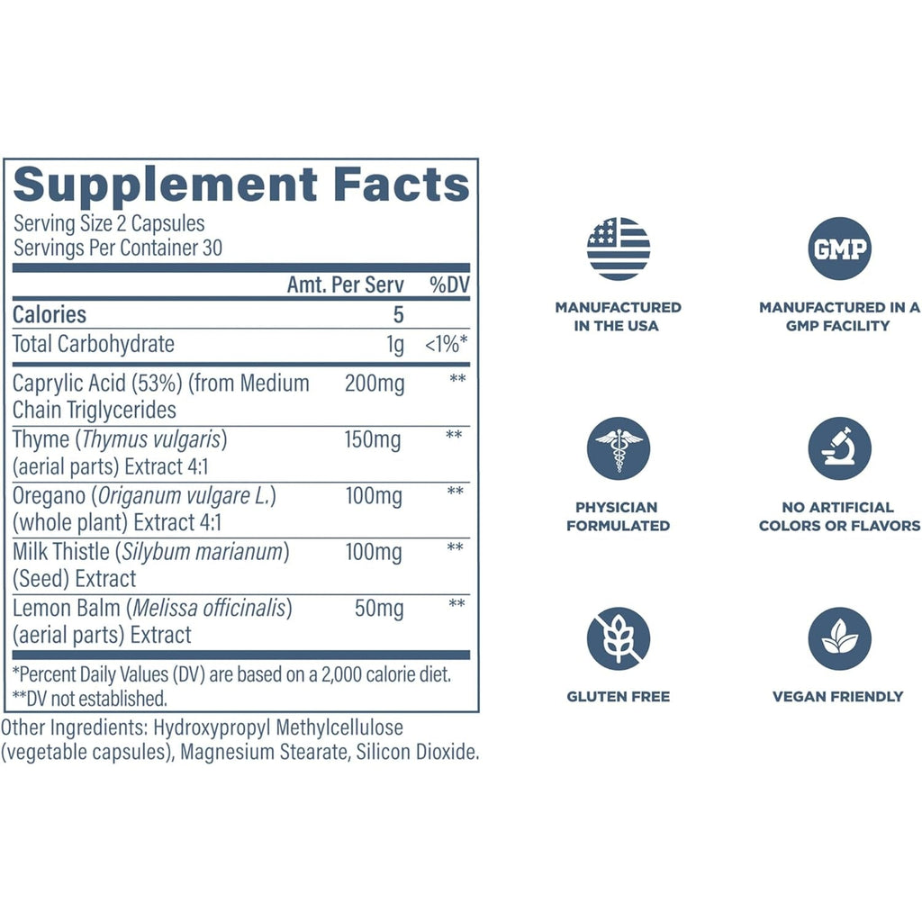 Revive MD Gut Health Supplements for Men & Women - Daily Gut Repair & Digestive Health Support Formula with Thyme, Oregano & Milk Thistle - Vegan-Friendly, Gluten-Free (60 Capsules, 30 Servings)