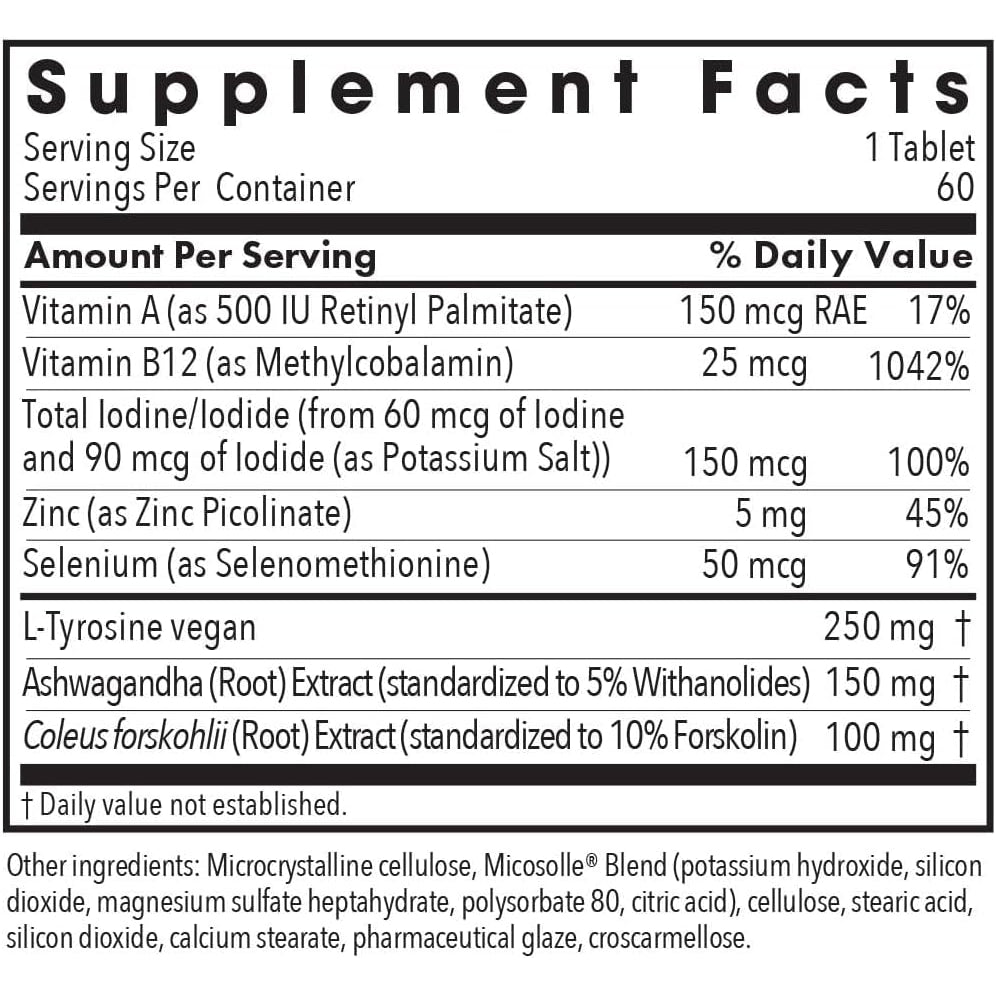 Allergy Research Group Thyroid Nutrition with Iodoral - Thyroid Support for Men & Women, Thyroid Complex Supplement, Thyroid Health, Iodine - 60 Count