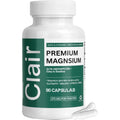 Clair Magnesio Premium, Premium Magnesium Glycinate, Non-Gmo Ingredients, Daily Routine, Vegan-Friendly 90 Capsules
