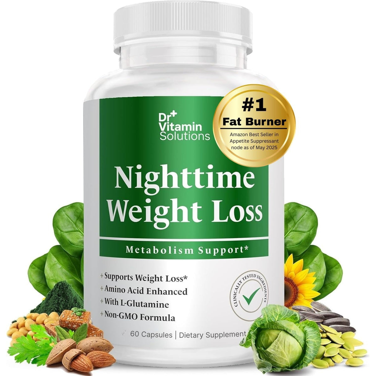 Nighttime Fat Burner Supplements - Appetite Suppressants for Weight Loss - Night-Time Fat Burner for Women and Men Supporting Sleep & Relaxation - Weight Loss Pills - 60 Capsules
