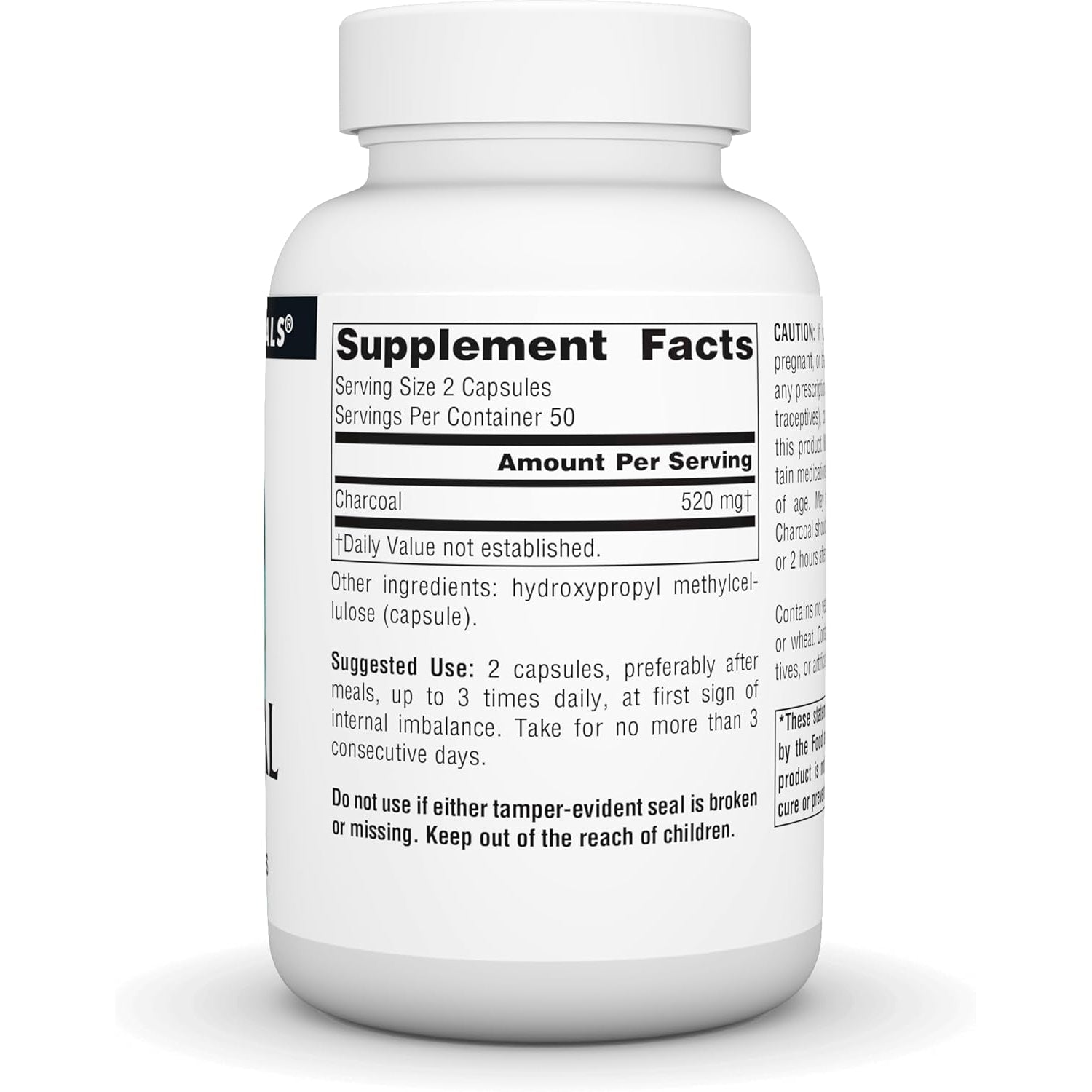 Source Naturals Charcoal - 100% Pure Activated, Digestive Aid - 100 Capsules