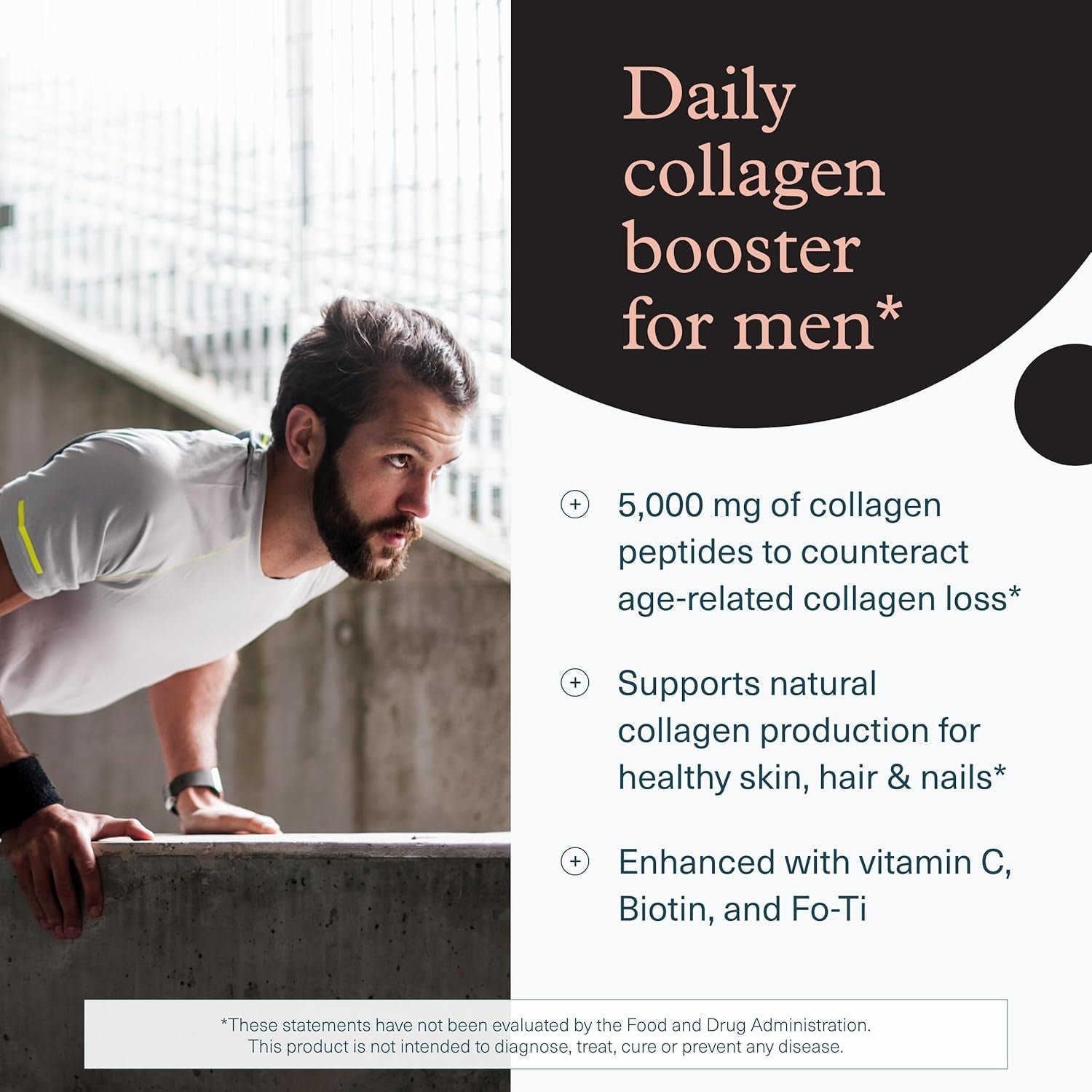 Youtheory Men’S Collagen - 5,000 Mg Hydrolyzed Collagen Peptides - with Amino Acids, Vitamin C, & Natural Ingredients - Supports Joint, Muscle, Hair & Nail Health* - 290 Tablets (48-Day Supply)