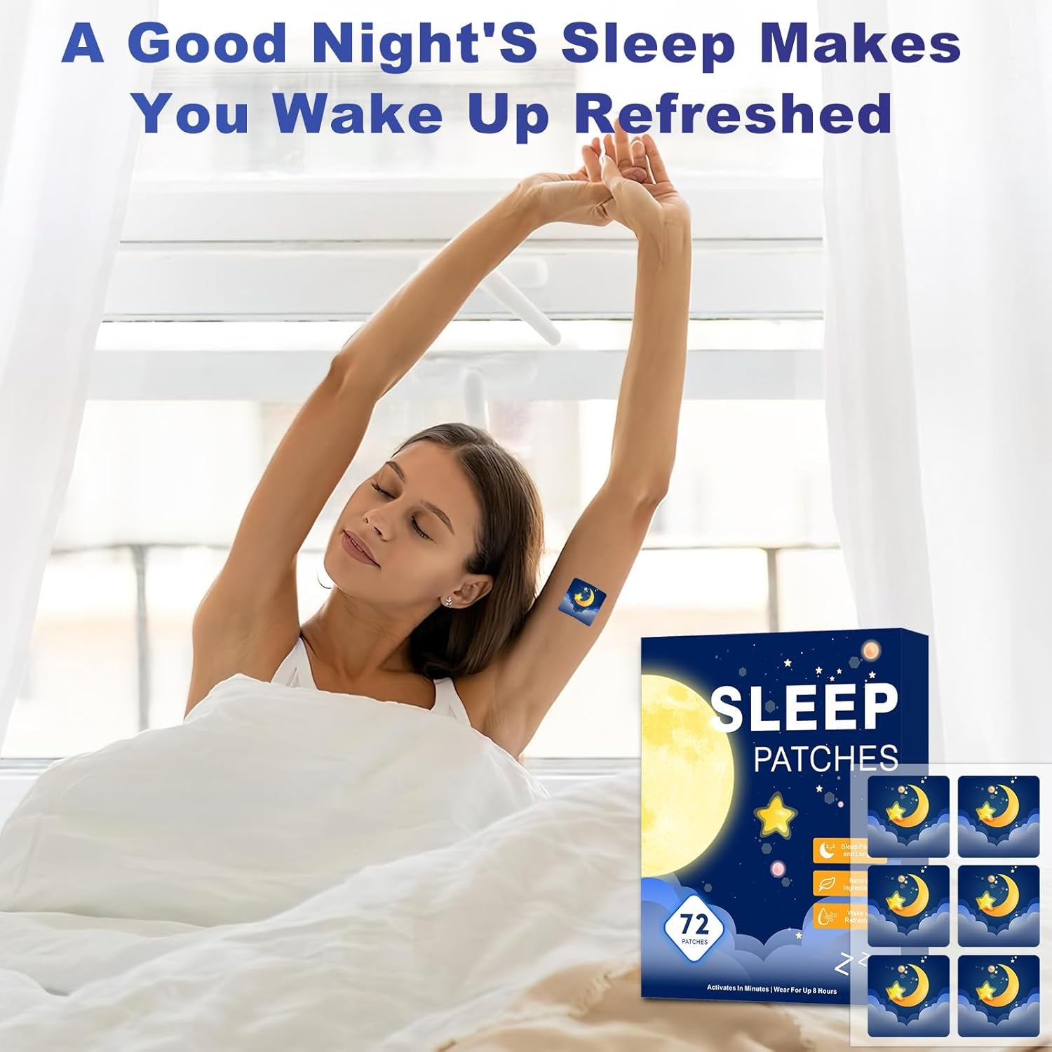 Sleep Patches for Adults Extra Strength, Sleep Patch with Melatonin & Valerian, All-Natural Deep Sleep Support Patches