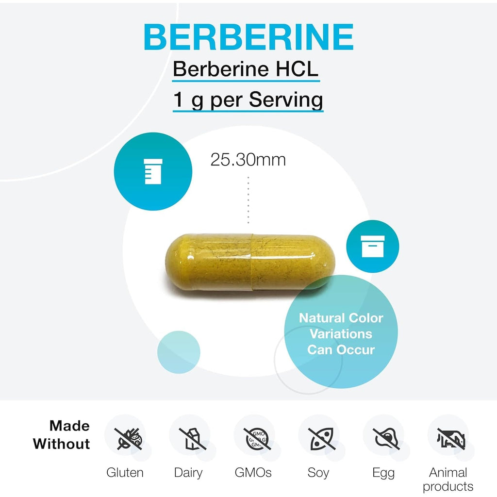 XYMOGEN Berberine - Plant-Based Berberine Hcl Supplement for Cellular Metabolic & Immune Support* - Non-Gmo, Gluten-Free, Vegan - 120 Capsules