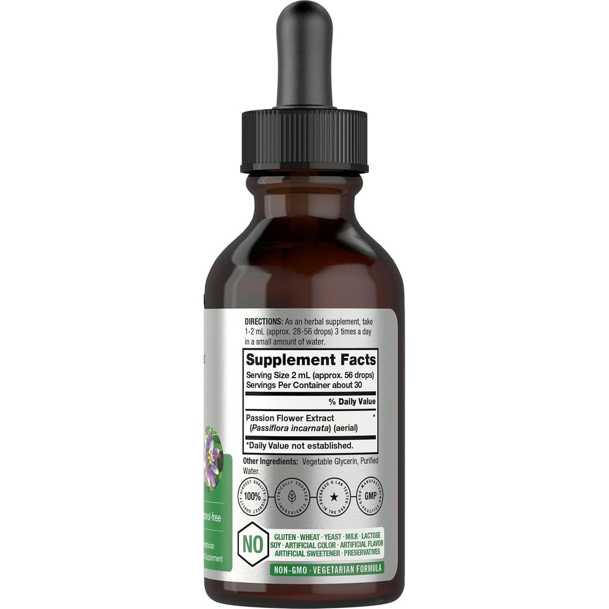 Horbäach Passion Flower Tincture | 2 Fl Oz | Alcohol Free Liquid Extract Drops | Super Concentrated Supplement | Vegetarian, Non-Gmo, Gluten Free